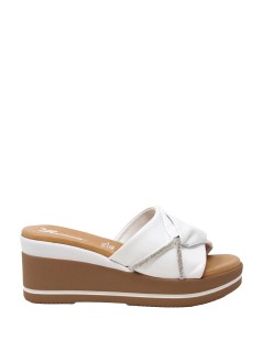 Susimoda Ciabatta Zeppa Plantare Gel Fascia Incrocio Bianco