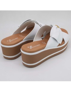 Susimoda Ciabatta Zeppa Media Fasce Incrociata con Anello Bianco
