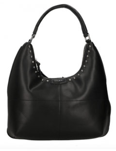 Cult Borsa Spalla Borchie Chiusura Zip Tasca Zip Nero