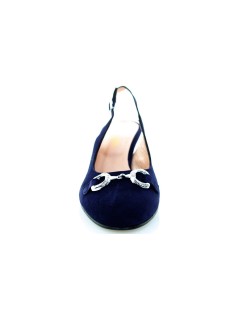 Soffice Sogno Chanel Morsetto Strass Tacco Medio Blu