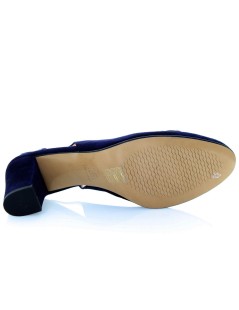 Soffice Sogno Chanel Morsetto Strass Tacco Medio Blu