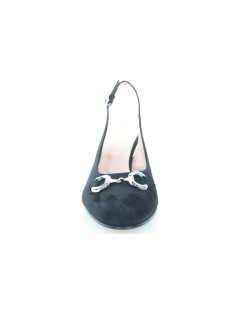 Soffice Sogno Chanel Morsetto Strass Tacco Medio Nero