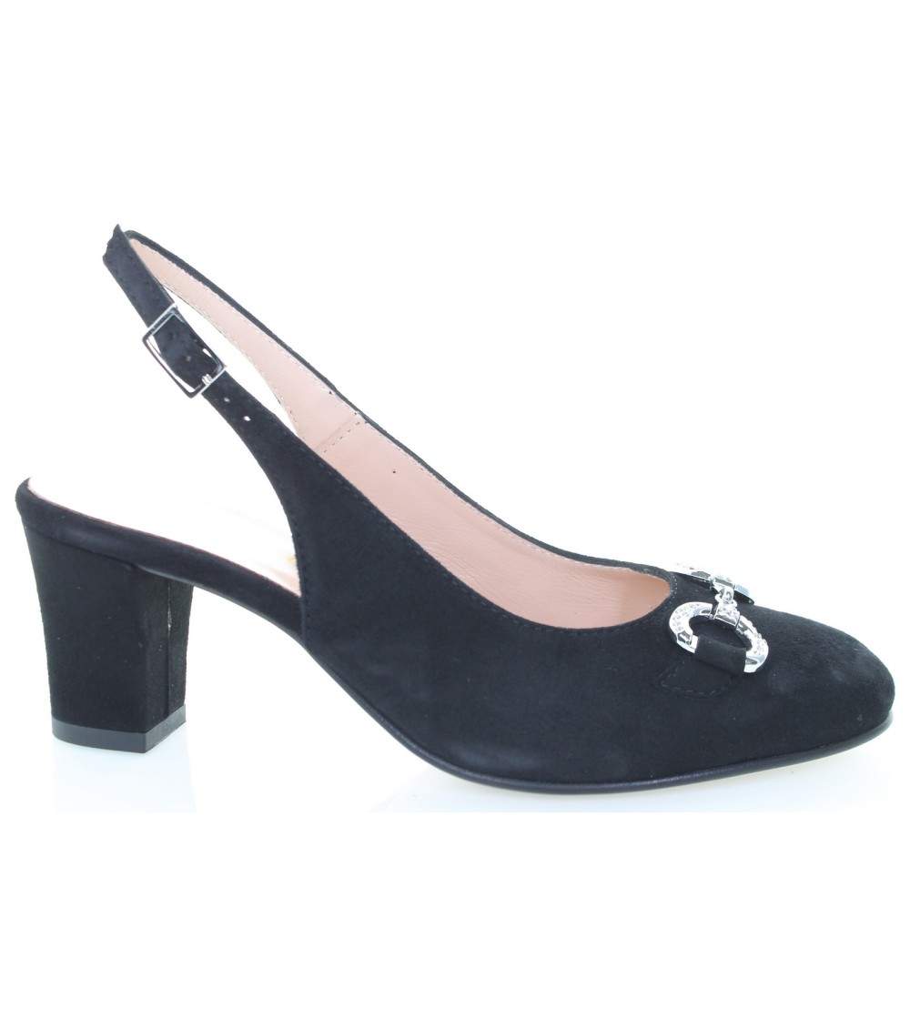 Soffice Sogno Chanel Morsetto Strass Tacco Medio Nero