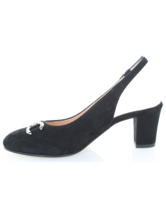 Soffice Sogno Chanel Morsetto Strass Tacco Medio Nero
