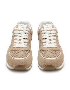 Guardiani Sneakers Uomo Balance Traforata Logo Camoscio Beige