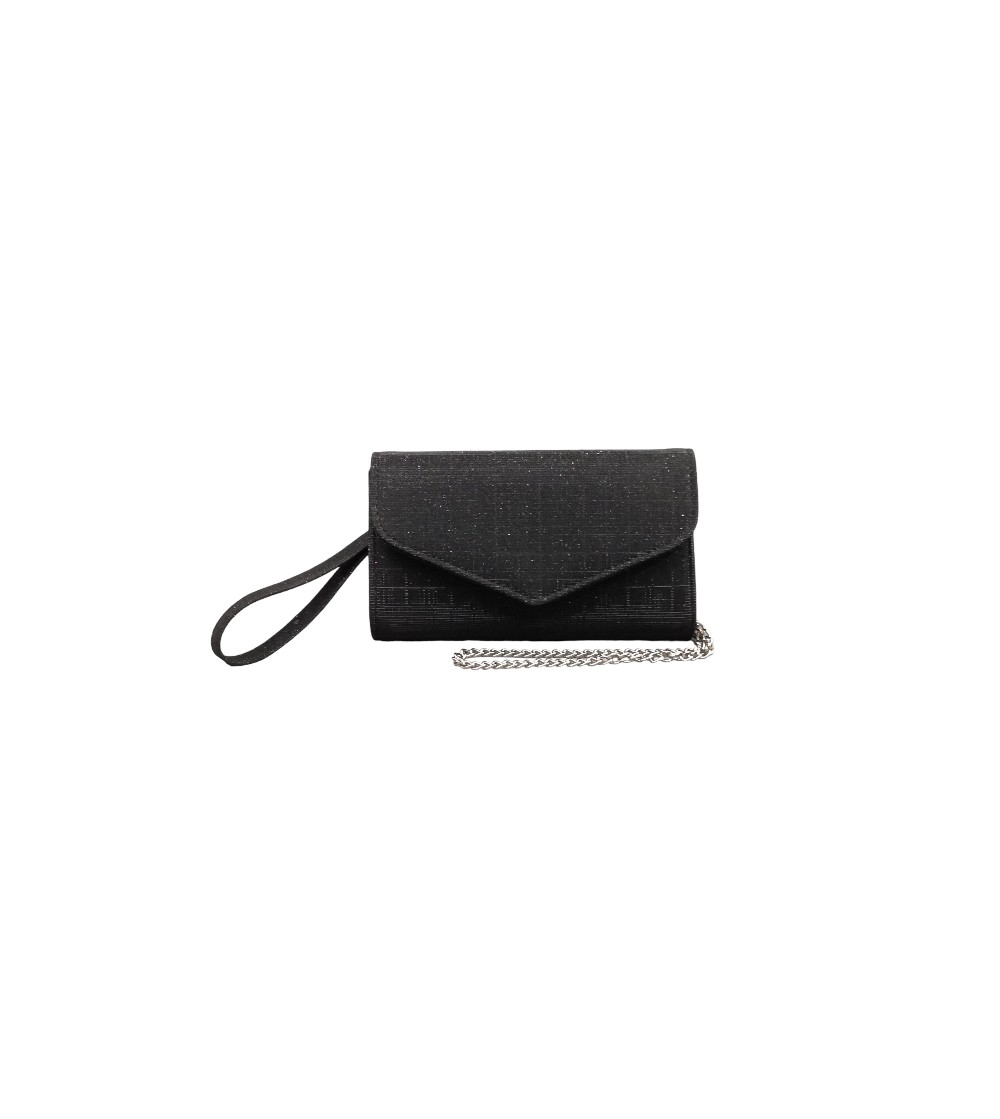 Soffice Sogno Pochette Glitter Patta Calamita Bracciale Catena Nero