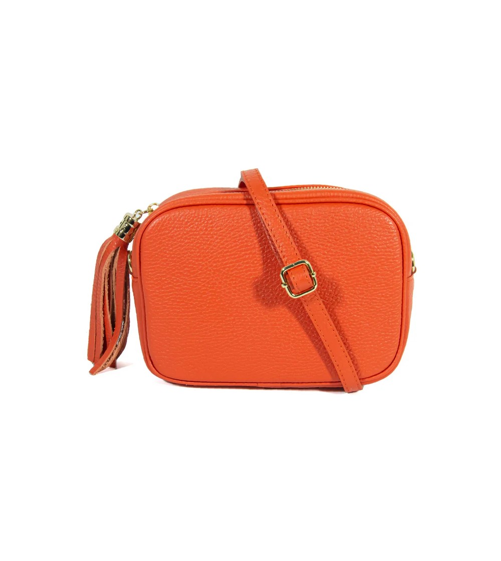 Cinzia Soft Mini Bag Tracolla Ovale Bandoliera Ciondolo Mattone