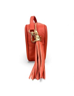 Cinzia Soft Mini Bag Tracolla Ovale Bandoliera Ciondolo Mattone