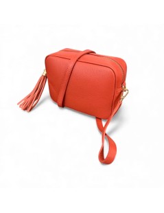 Cinzia Soft Mini Bag Tracolla Ovale Bandoliera Ciondolo Mattone