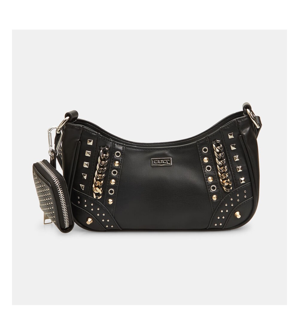 Cult Borsa con Borchie e Catene Nero