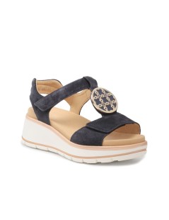 Ara Shoes Kalbvelour  Doppio Velcro con Spilla Suola Estraibile Blu Notte