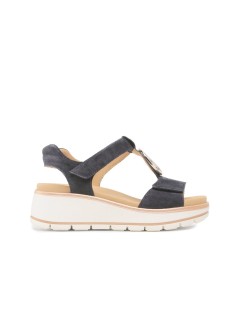 Ara Shoes Kalbvelour  Doppio Velcro con Spilla Suola Estraibile Blu Notte