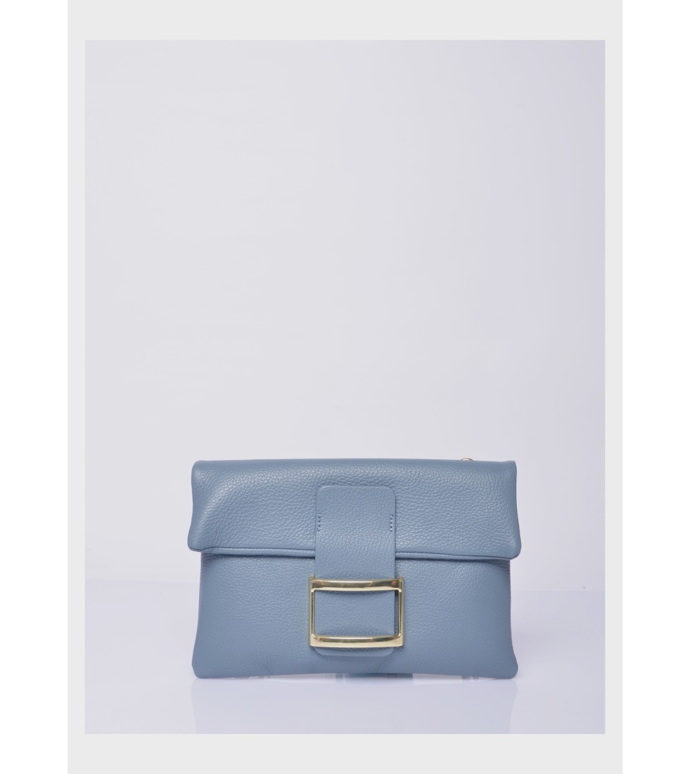 Cinzia Soft Pochette Tracolla Spilla Dorata Celeste