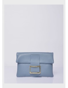 Cinzia Soft Pochette Tracolla Spilla Dorata Celeste