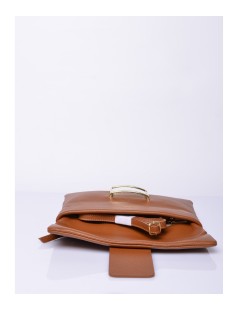 Cinzia Soft Pochette Tracolla Spilla Dorata Cuoio
