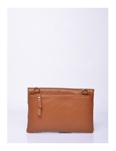 Cinzia Soft Pochette Tracolla Spilla Dorata Cuoio