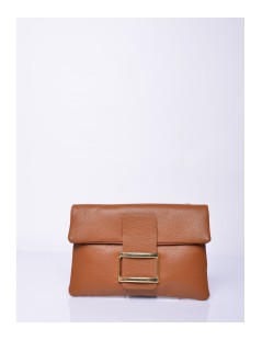 Cinzia Soft Pochette Tracolla Spilla Dorata Cuoio