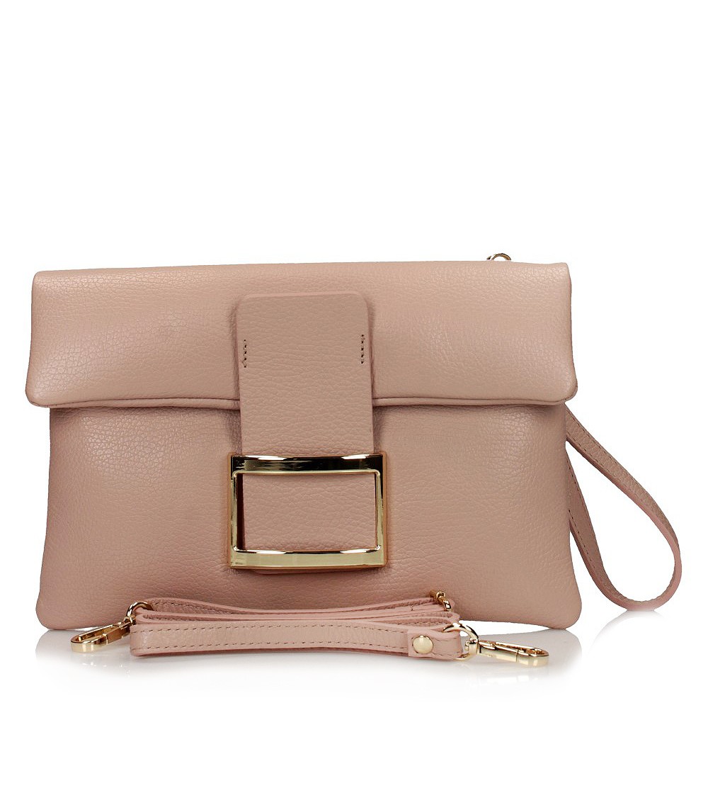 Cinzia Soft Pochette Tracolla Spilla Dorata Cipria