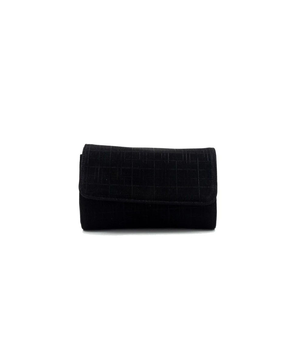 Confort Pochette Patta Notturno Chiusura Calamita Tracolla Catena Nero