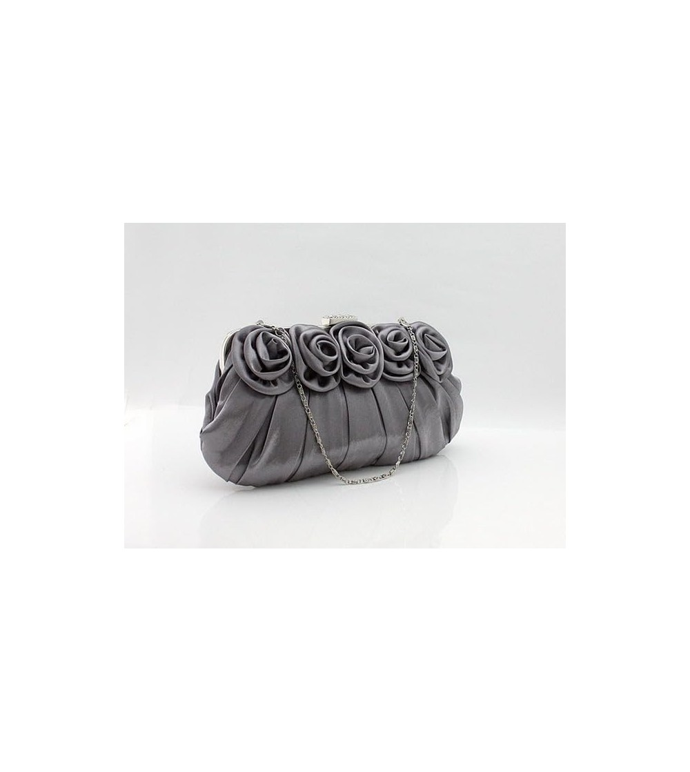 Scheilan Pochette Clip Roselline in Raso Grigio