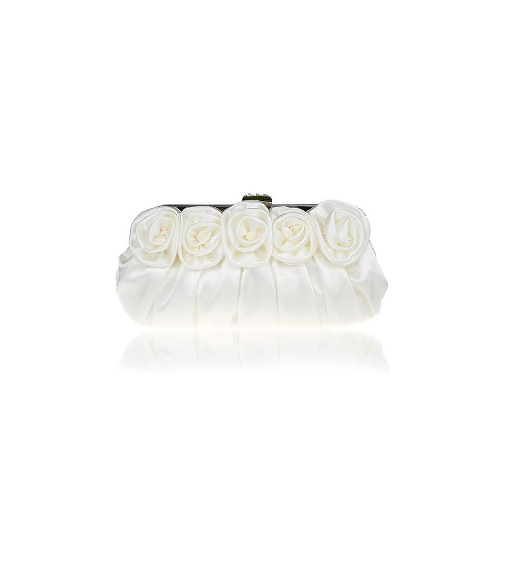 Scheilan Pochette Clip Roselline in Raso Bianco