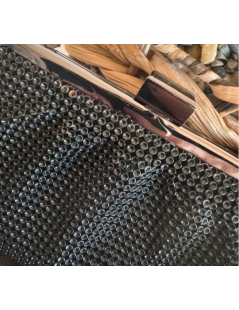 Scheilan Pochette a Mano con Strass e Catena Chiusura Metallica Nero