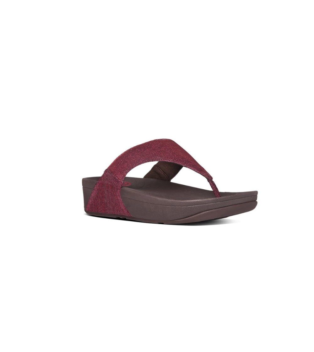 Fit Flop Ciabatta Glitterata Infradito Zeppa Rosso