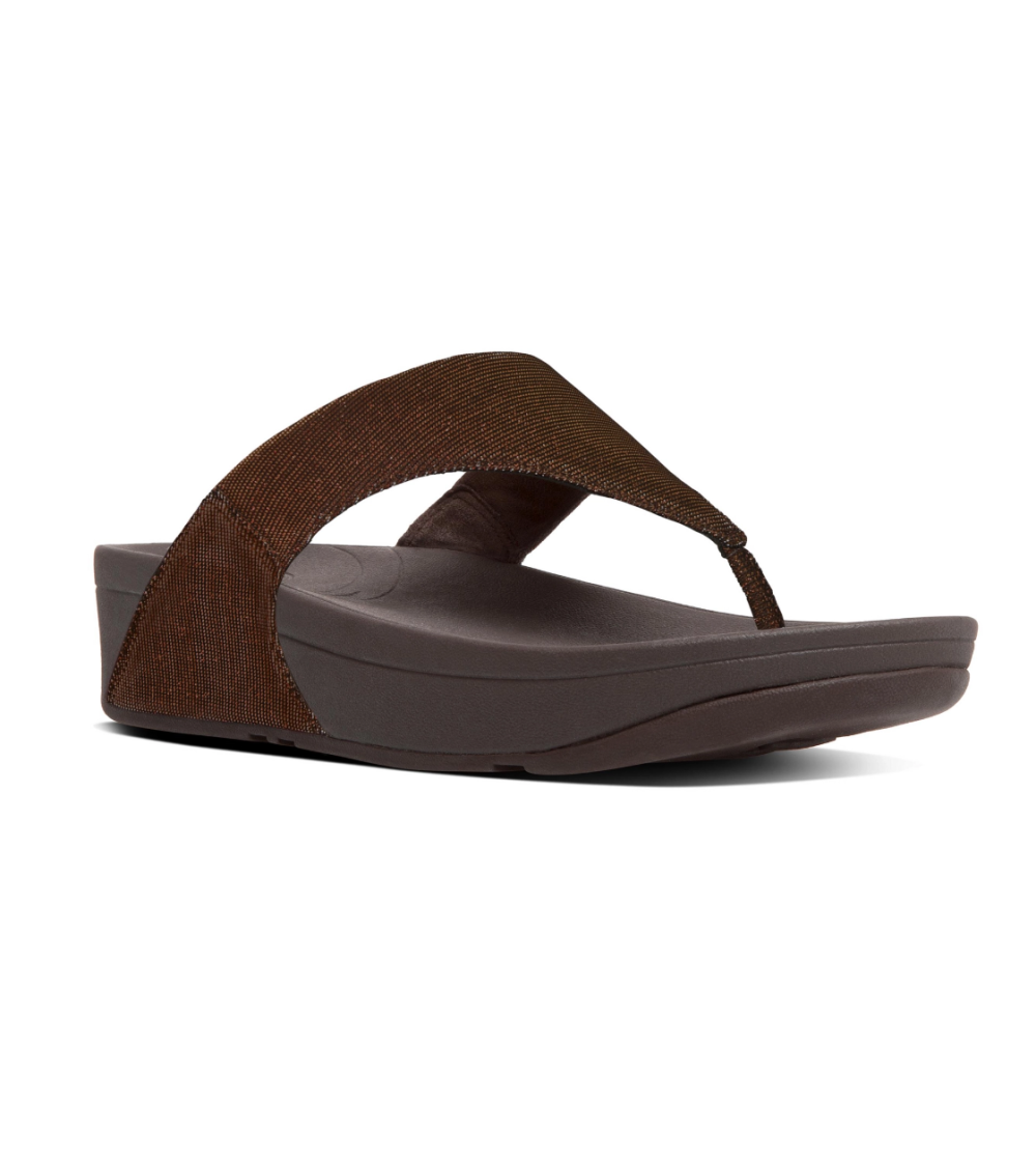 Fit Flop Ciabatta Glitterata Infradito Zeppa Bronzo
