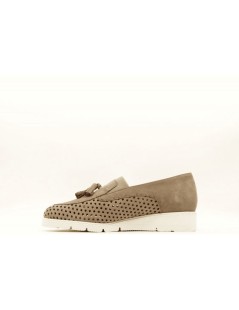 F.lli Tomasi Slipon Mocassino Plantare Estraibile Camoscio Beige
