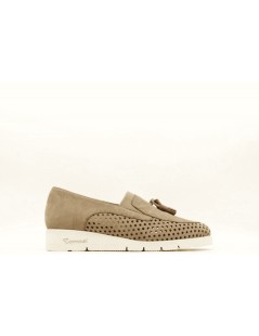 F.lli Tomasi Slipon Mocassino Plantare Estraibile Camoscio Beige