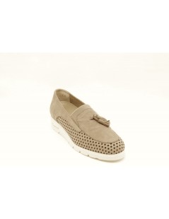 F.lli Tomasi Slipon Mocassino Plantare Estraibile Camoscio Beige