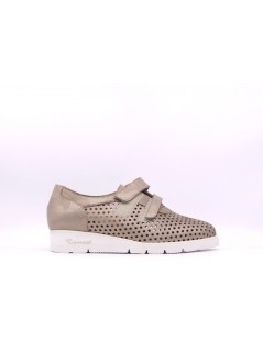 F.lli Tomasi Sneakers Doppio Velcro Plantare Estraibile Taupe
