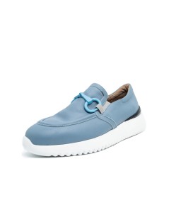 F.lli Tomasi Mocassino Accessorio con Elastico Fondo Extralight Azzurro