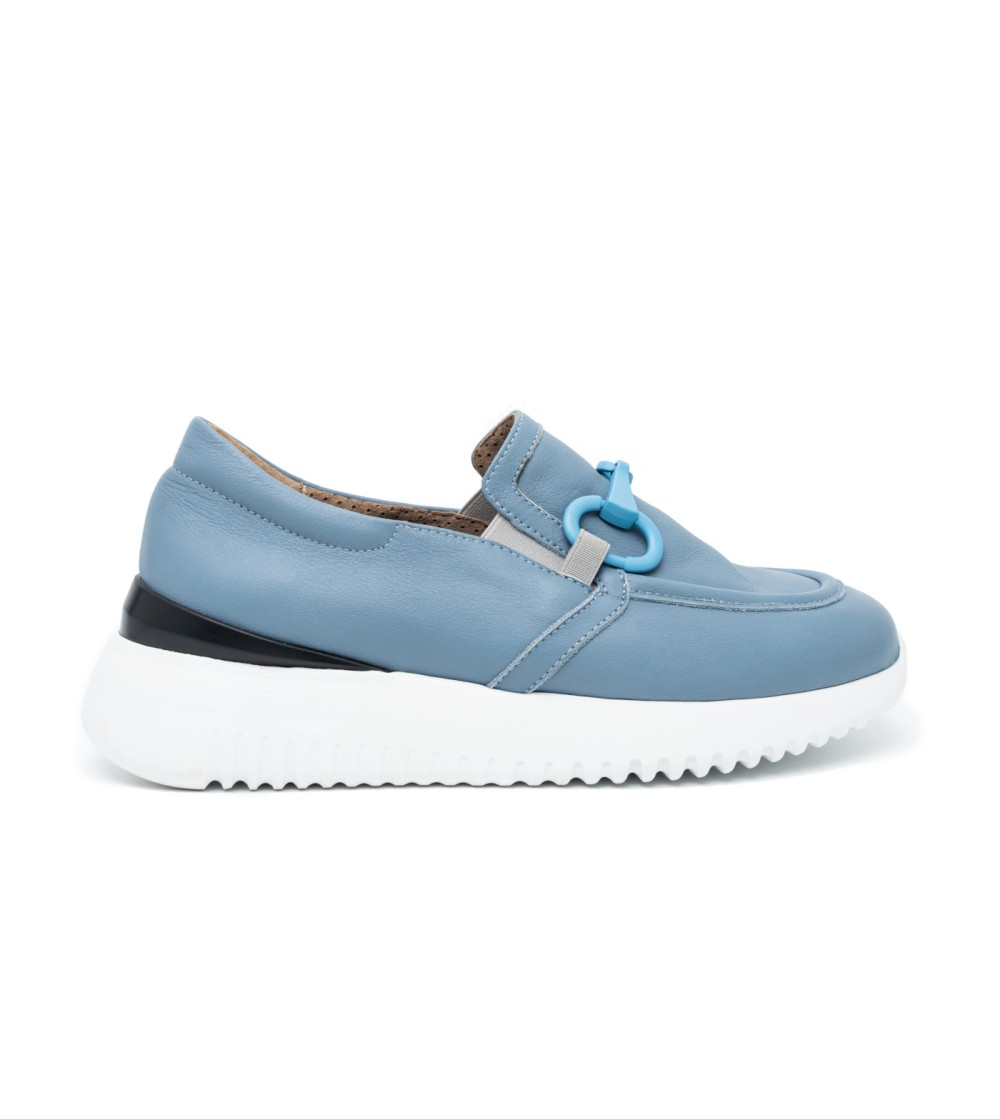 F.lli Tomasi Mocassino Accessorio con Elastico Fondo Extralight Azzurro