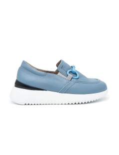 F.lli Tomasi Mocassino Accessorio con Elastico Fondo Extralight Azzurro
