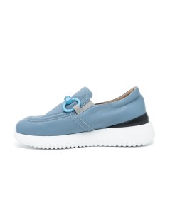 F.lli Tomasi Mocassino Accessorio con Elastico Fondo Extralight Azzurro