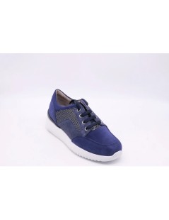 F.lli Tomasi Sneakers Camoscio Lurex Extralight Plantare Estraibile Blu
