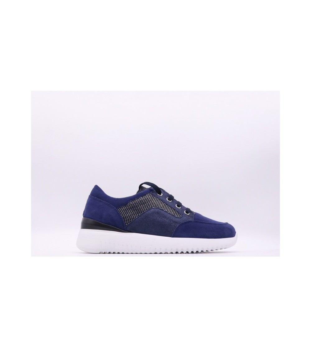F.lli Tomasi Sneakers Camoscio Lurex Extralight Plantare Estraibile Blu