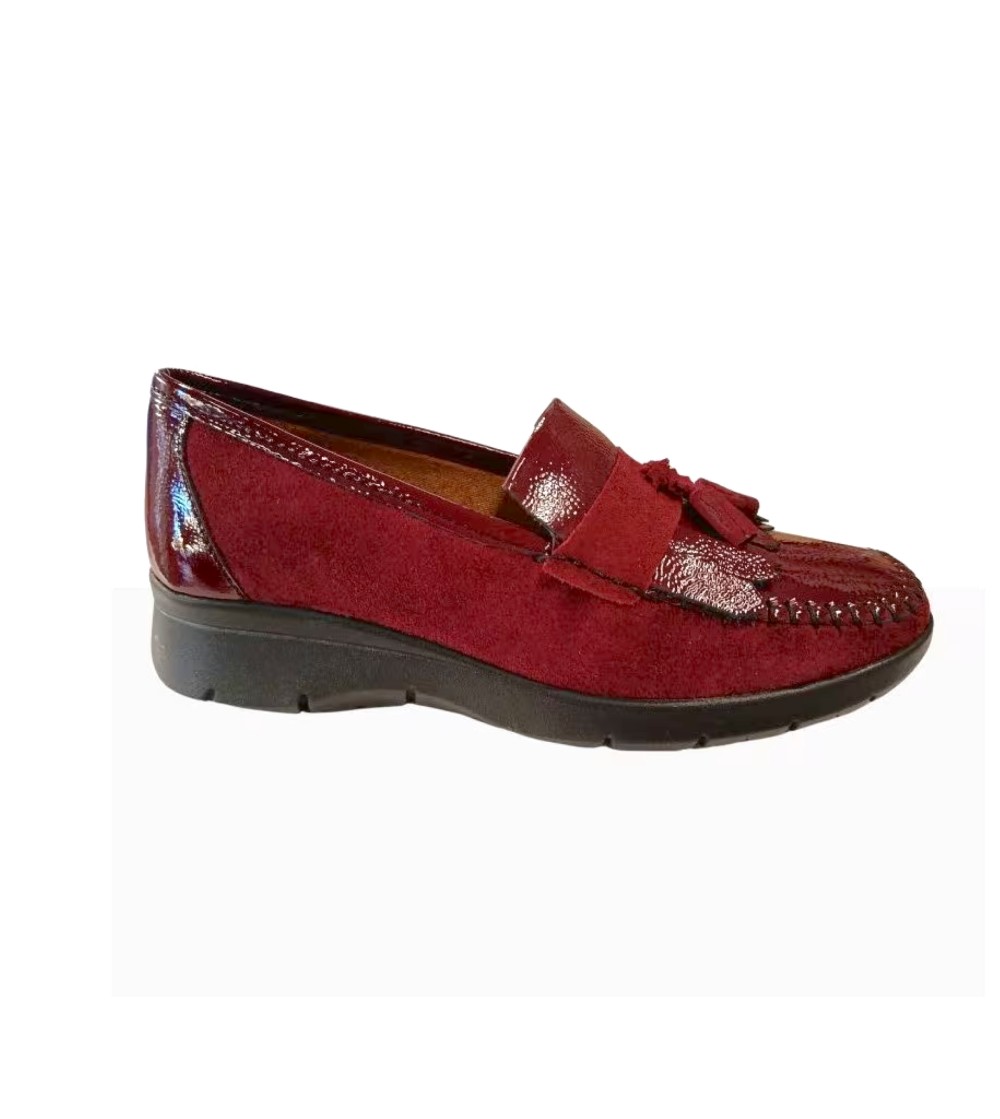Loren Mocassino Comfort con Plantare Estraibile Camoscio Naplak Bordeaux