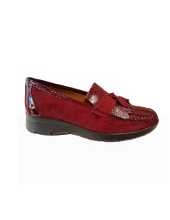 Loren Mocassino Comfort con Plantare Estraibile Camoscio Naplak Bordeaux