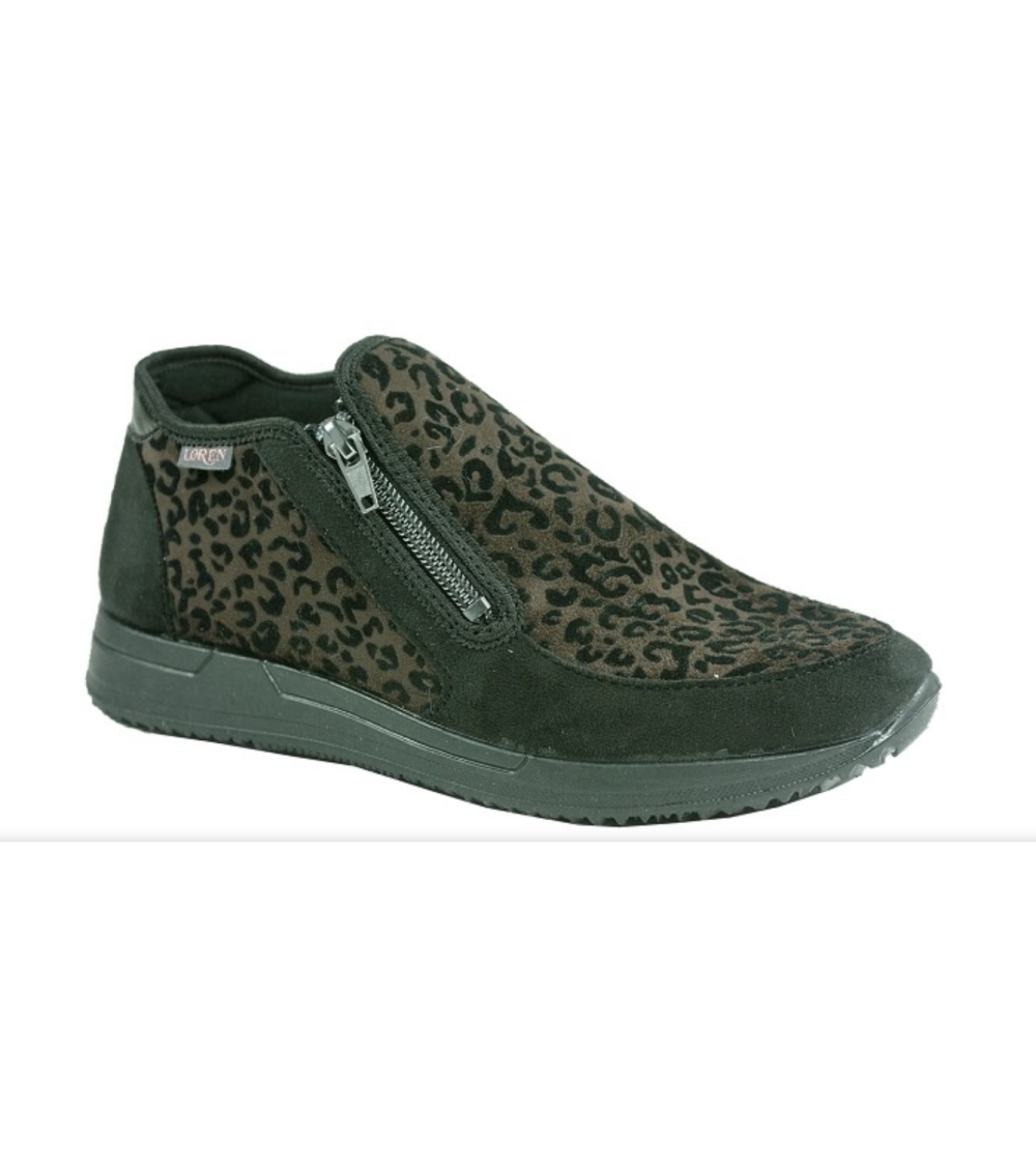 Loren Slipon Tessuto con Elastico e Zip Plantare Estraibile Nero