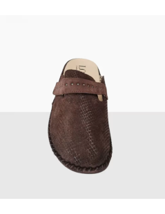 Loren Ciabatta Zeppa Velcro Plantare Estraibile Marrone