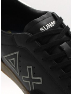 Sun68 Snekaers Pelle Camoscio Fondo Basso Plantare Estraibile Nero