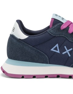 Sun68 Sneakers Fondo Medio Tessuto Logo Laterale Blu