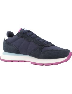 Sun68 Sneakers Fondo Medio Tessuto Logo Laterale Blu