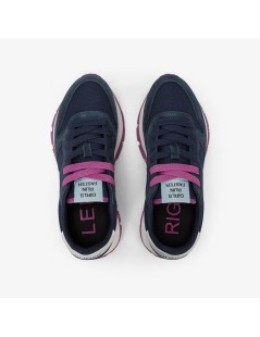 Sun68 Sneakers Fondo Medio Tessuto Logo Laterale Blu