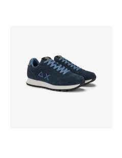 Sun68 Sneakers Camoscio Fondo Medio Plantare Estraibile Blu