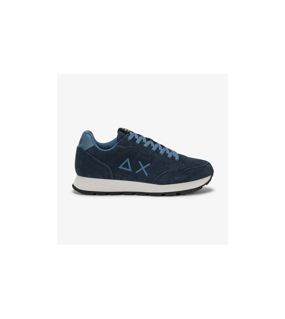 Sun68 Sneakers Camoscio Fondo Medio Plantare Estraibile Blu