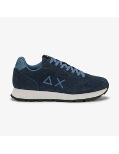 Sun68 Sneakers Camoscio Fondo Medio Plantare Estraibile Blu