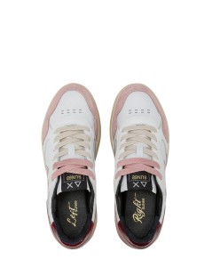 Sun68 Sneakers Fondo Medio Vintage Plantare Estraibile Bianco Rosa